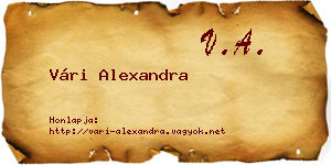 Vári Alexandra névjegykártya